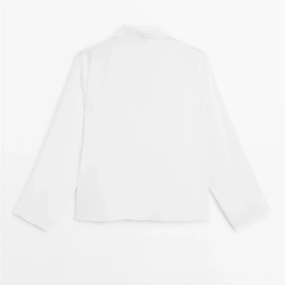 NWT. Massimo Dutti White100% Viscose Flowing Shirt with Polo Collar. Size S, M.
